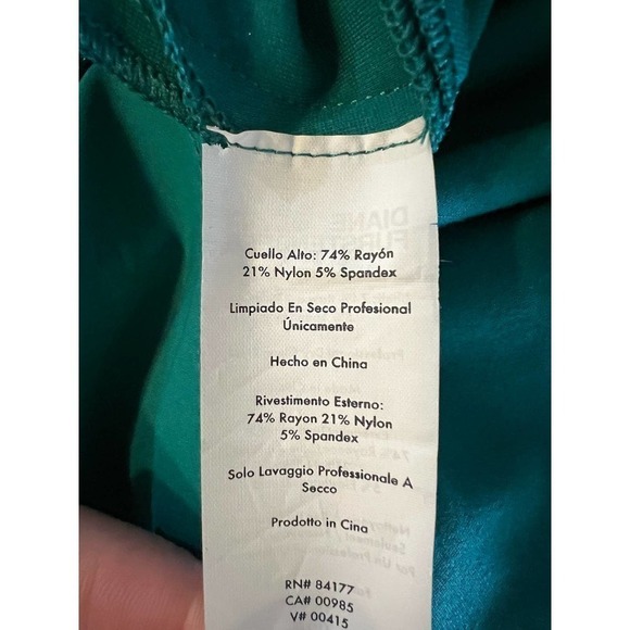 Diane Von Furstenberg - Green Short Sleeve Fit & Flare Dress - Picture 5 of 5